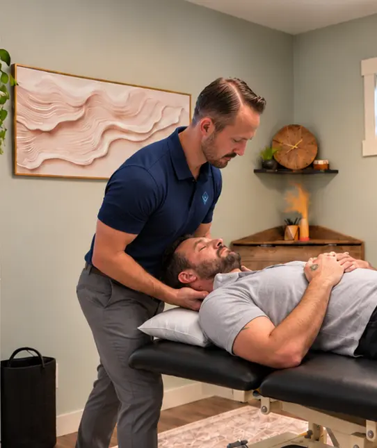 Michael Donohue, PT, DPT providing hands-on thoracic treatment to a patient